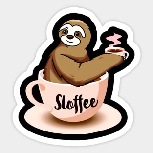 Sloffee Sloth Coffee Funny Sticker